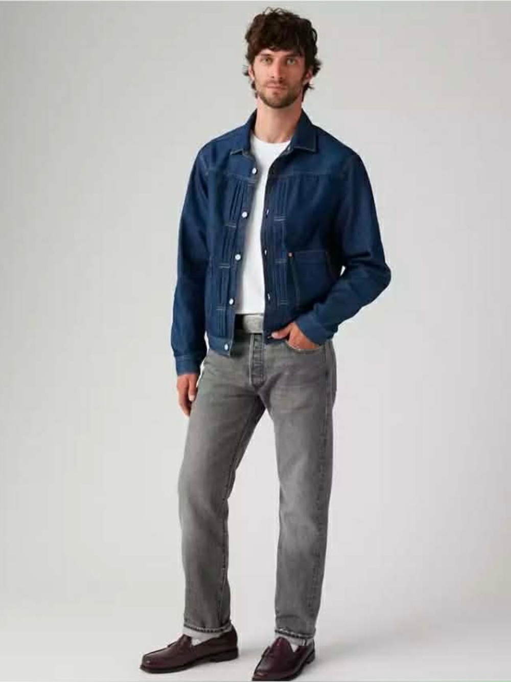 Levi's ® Original Selvedge Men's Jeans - Black Ash Grey - Men's size 38x32